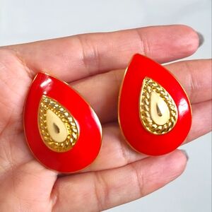Tear Drop Clip Earrings